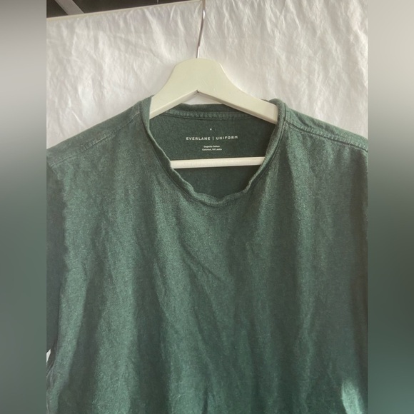 Everlane T Shirt 100% Cotton Crew Olive Green Short Sleeve Size Medium - Picture 7 of 10